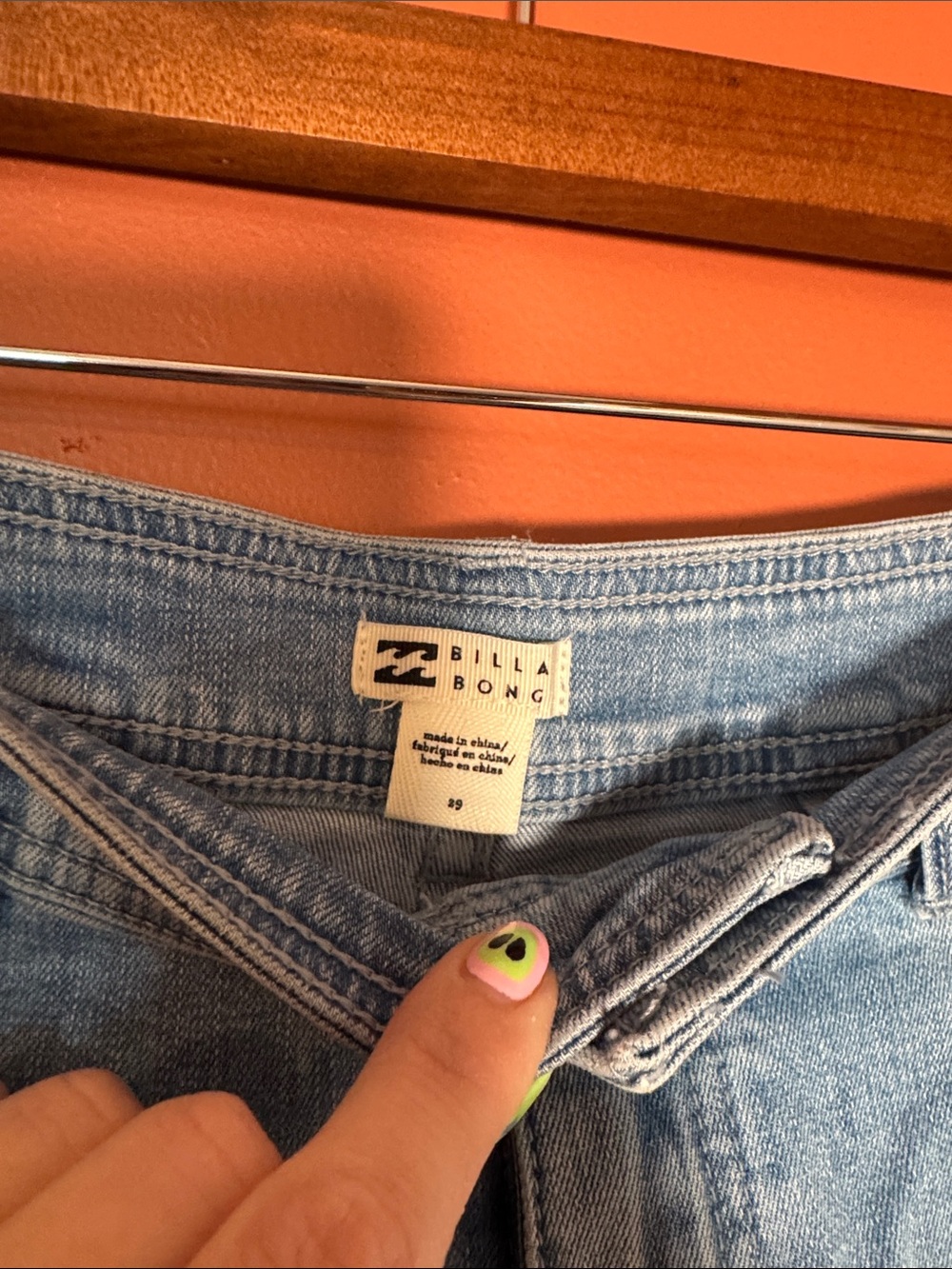 Billabong Light Blue Wide-Leg Jeans with Frayed Hem - Picture 2 of 3